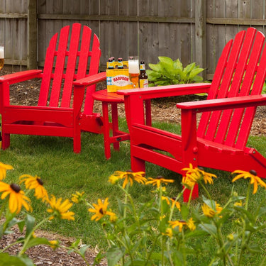 POLYWOOD Classic Folding Adirondack 3-Piece Set - Sunset Red